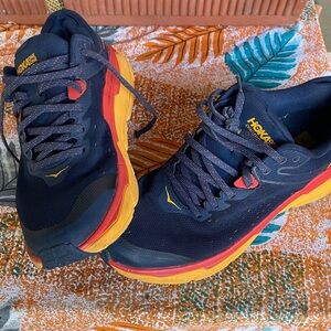 Hoka Athletic Shoes - Blue and Yellow good used condition
